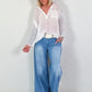 Tunic with crochet inserts - white