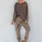 Sweat Baggy mit Strassapplikation - schoko