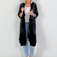 Lace coat in a material mix - black
