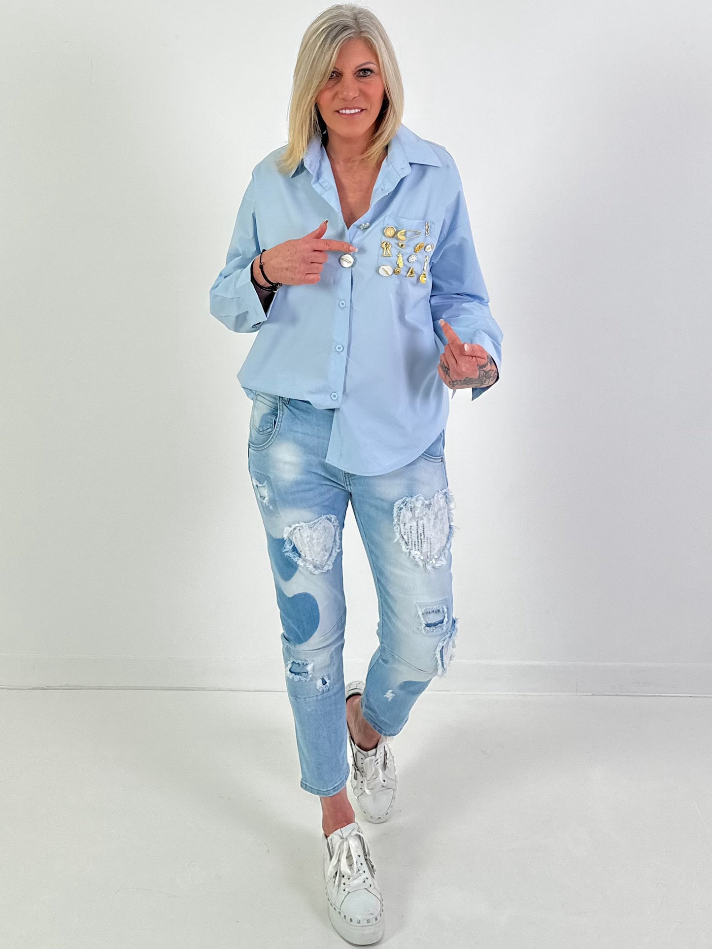Blouse model "Signature Charm" - light blue