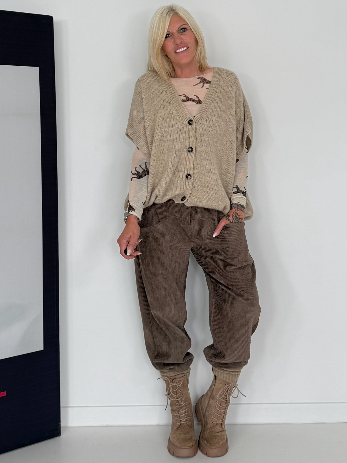 Gebreid gilet - beige