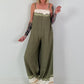 Jumpsuit mit Spaghettiträgern - khaki
