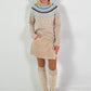 Turtleneck sweater model "Scandinavian Shine" - beige-blue