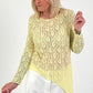 Asymmetrisches Shirt Modell "Lace Layer" - gelb