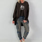 Jacke mit Rückenprint - mokka