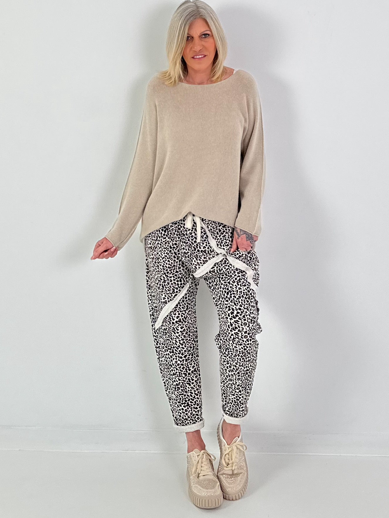 Pullover mit Rundhals - beige