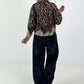 Blusenjacke mit Print - leo-khaki
