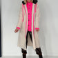 Teddy curl coat with neon accents - beige