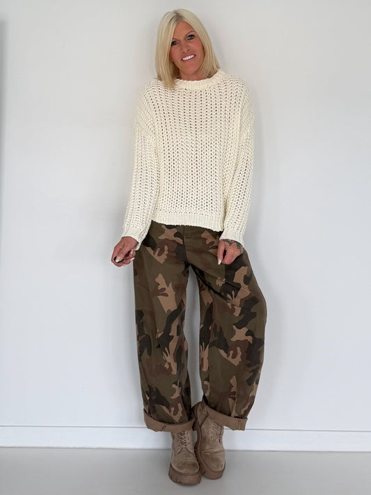 Pullover mit Pailletten - ecru
