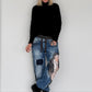 Jogg-Jeans im Used Look Woman & Pearl - denim-Schwarz