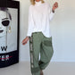 Hose mit City-Statement-Print - khaki