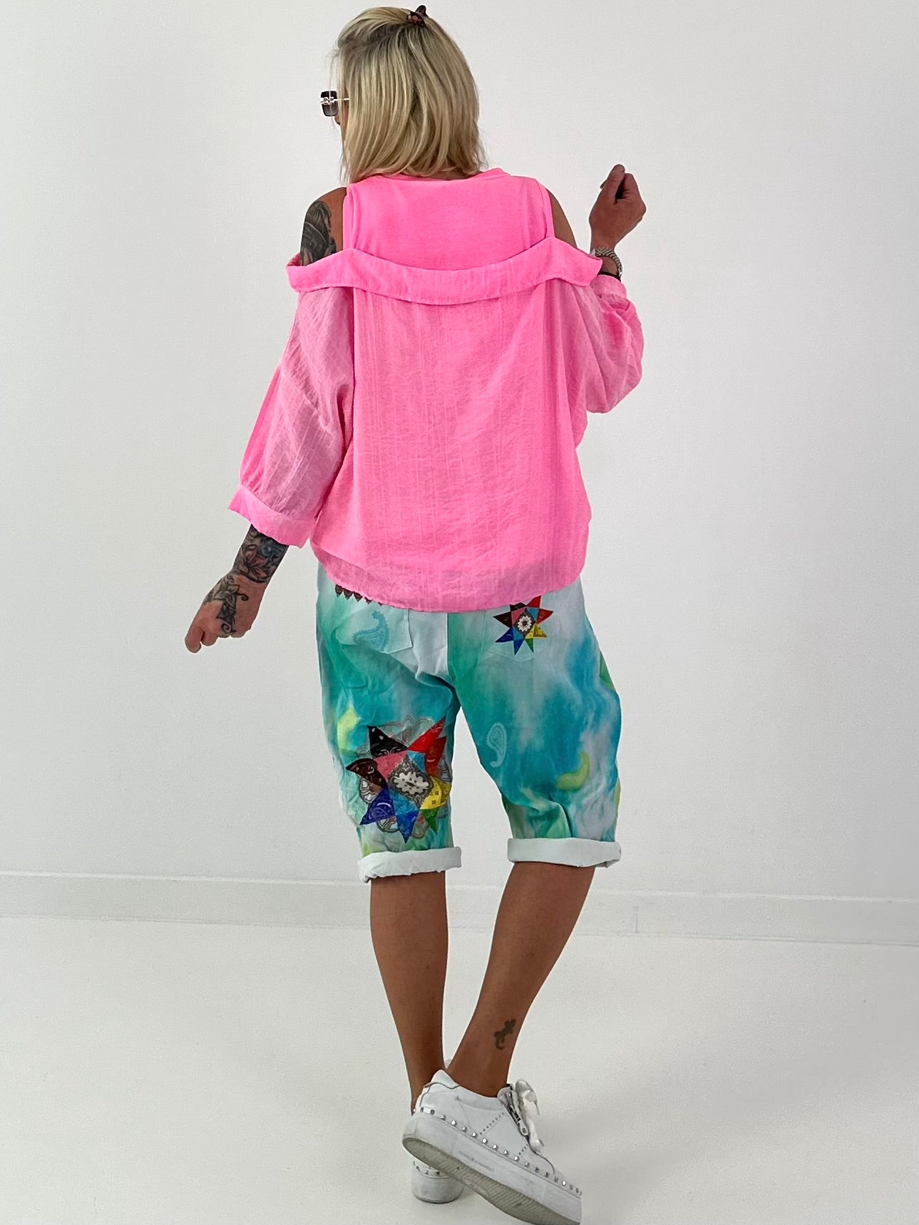Tunika mit integrierten Top - neonpink