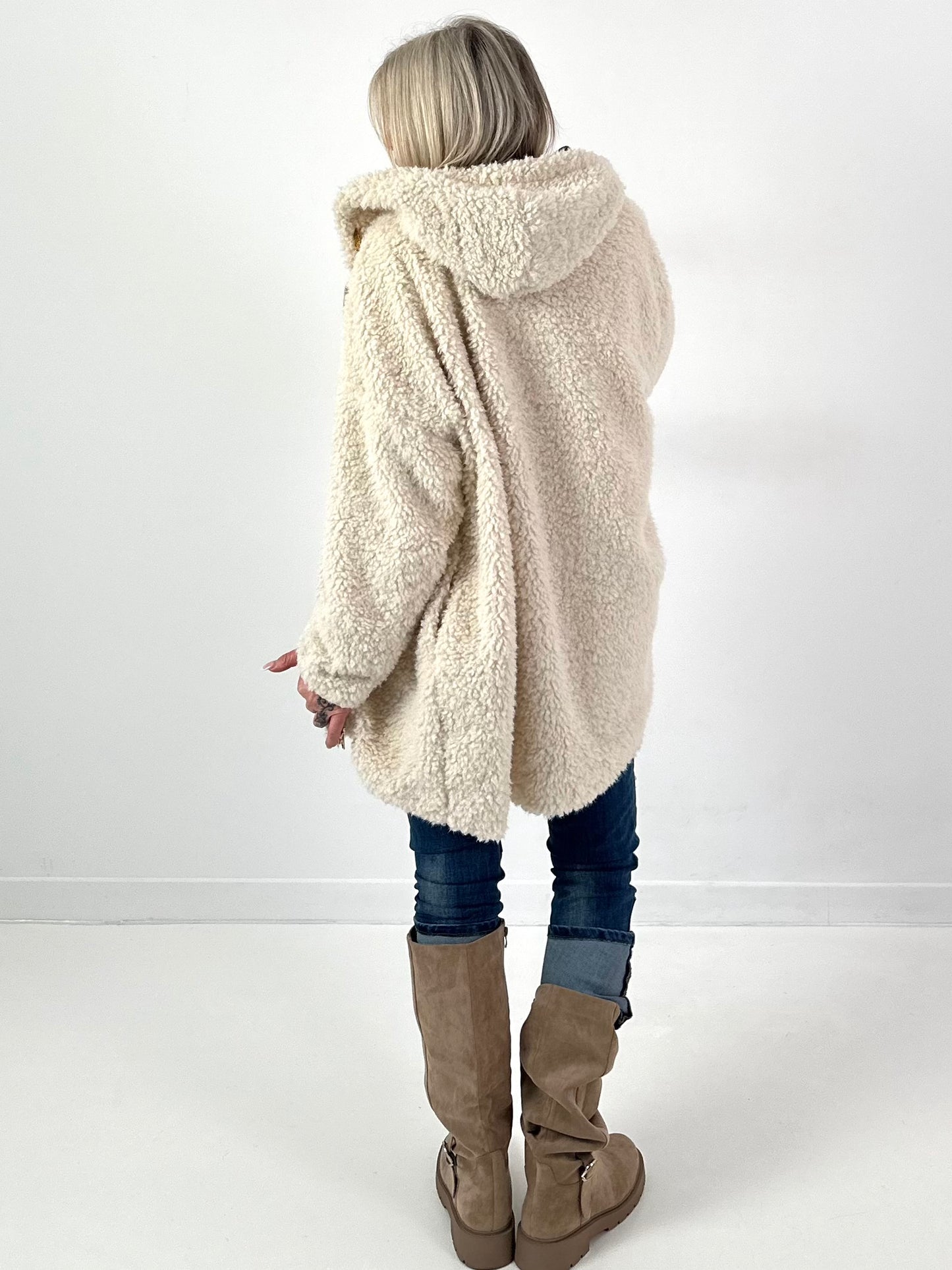 Hooded jacket, model "Hooded Ted" - ecru