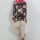 Sweat Baggy mit Tasche - beige
