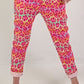 Hose mit Leo Print - pink-mehrfarbig