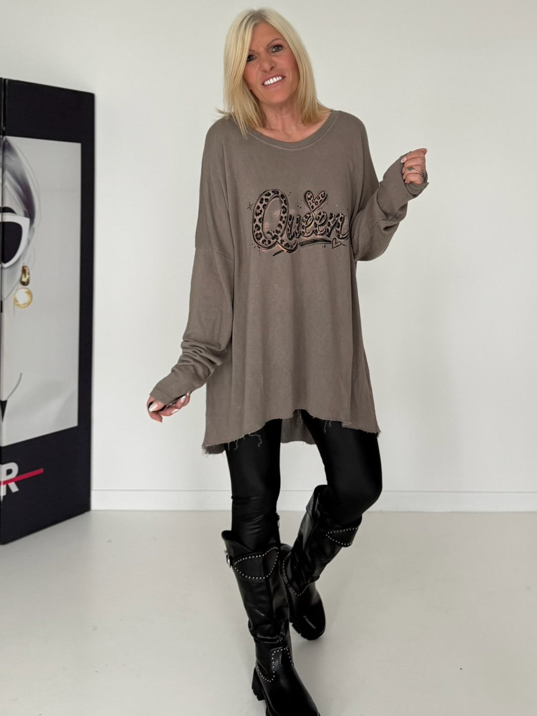 Oversized Shirt Queen - taupe