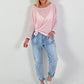 Leichter Oversized Pullover - rosa