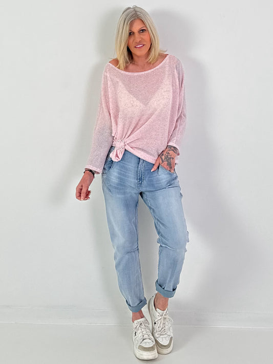 Leichter Oversized Pullover - rosa
