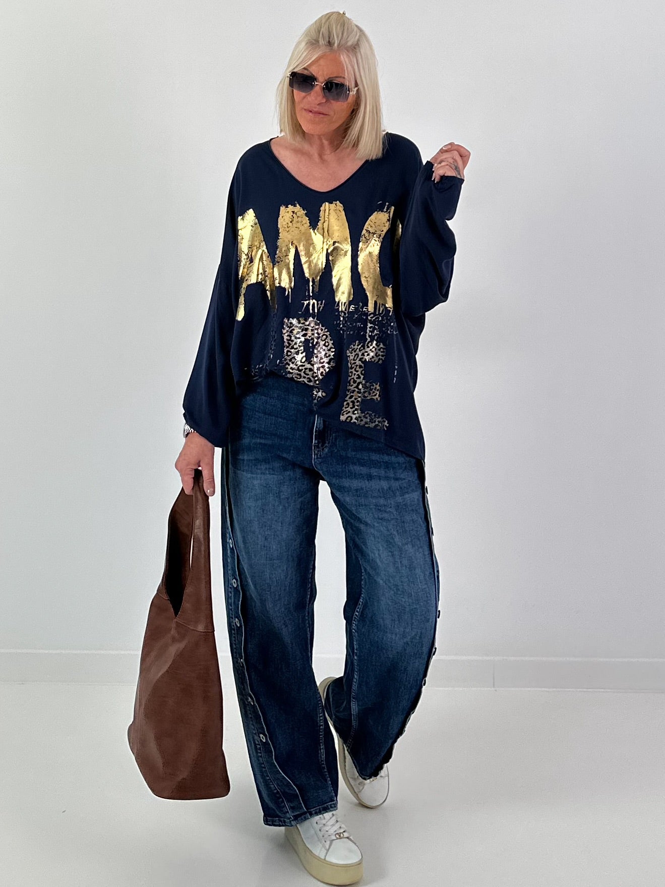 Oversized Shirt Amore - night blue