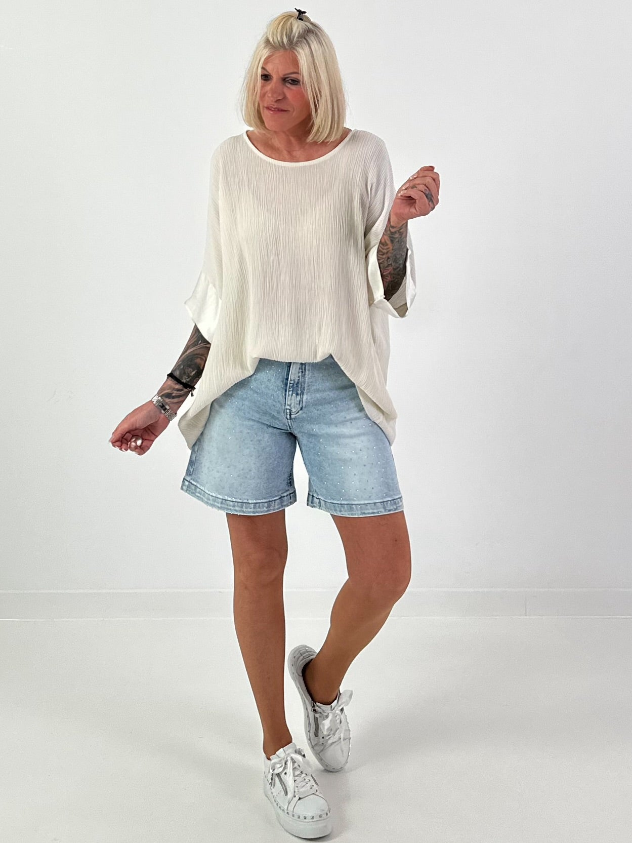Textured shirt - cream