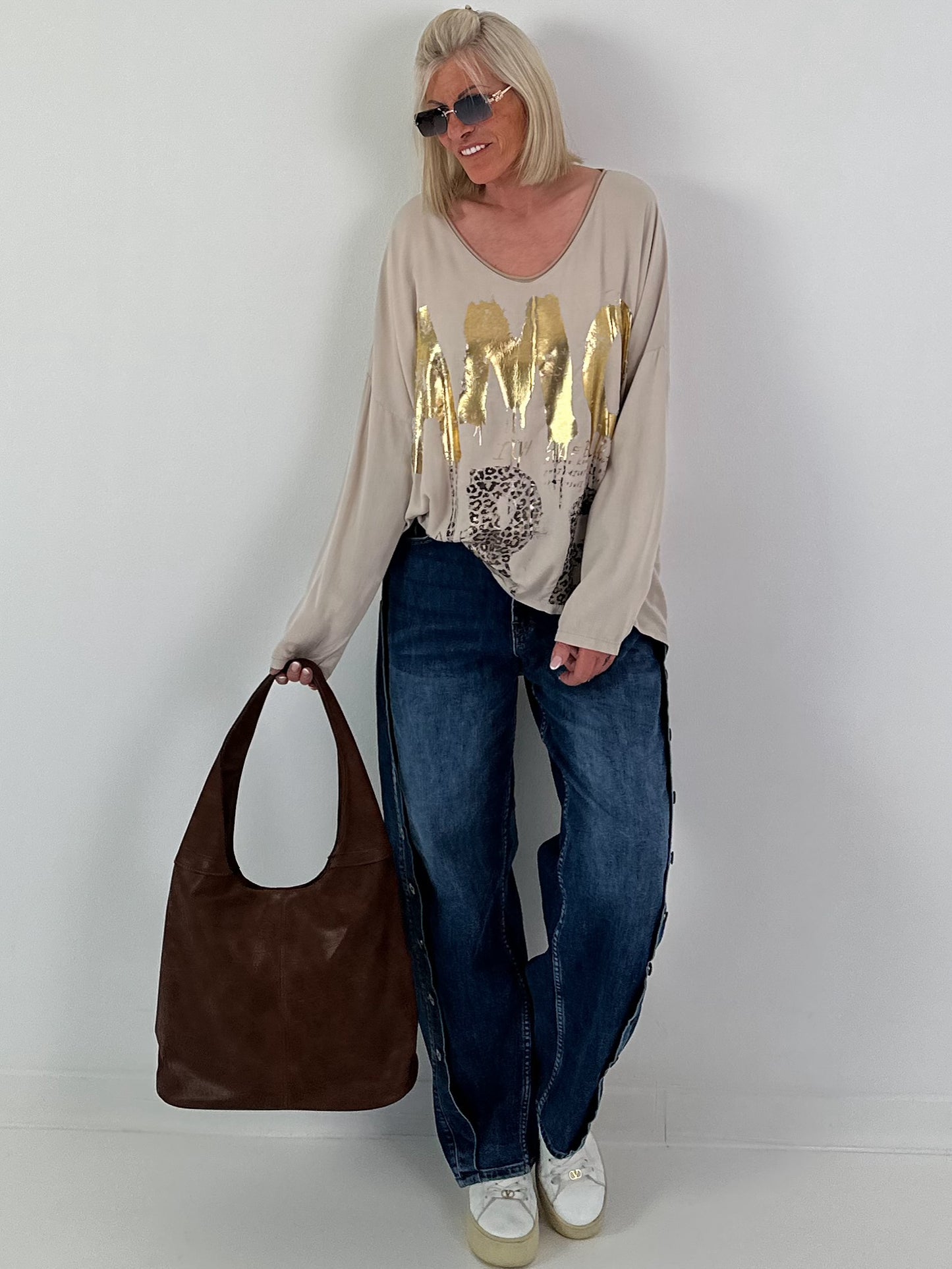Oversized Shirt Amore - beige