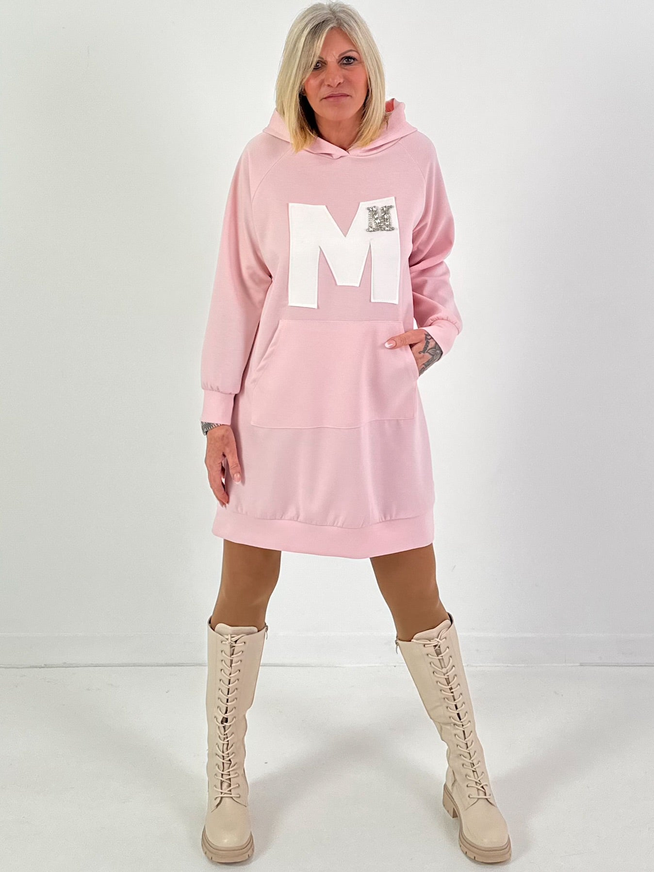 Long Hoodie/Kleid Modell "Edition M" - rosa