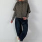 Jacket with XL collar and hood - olive