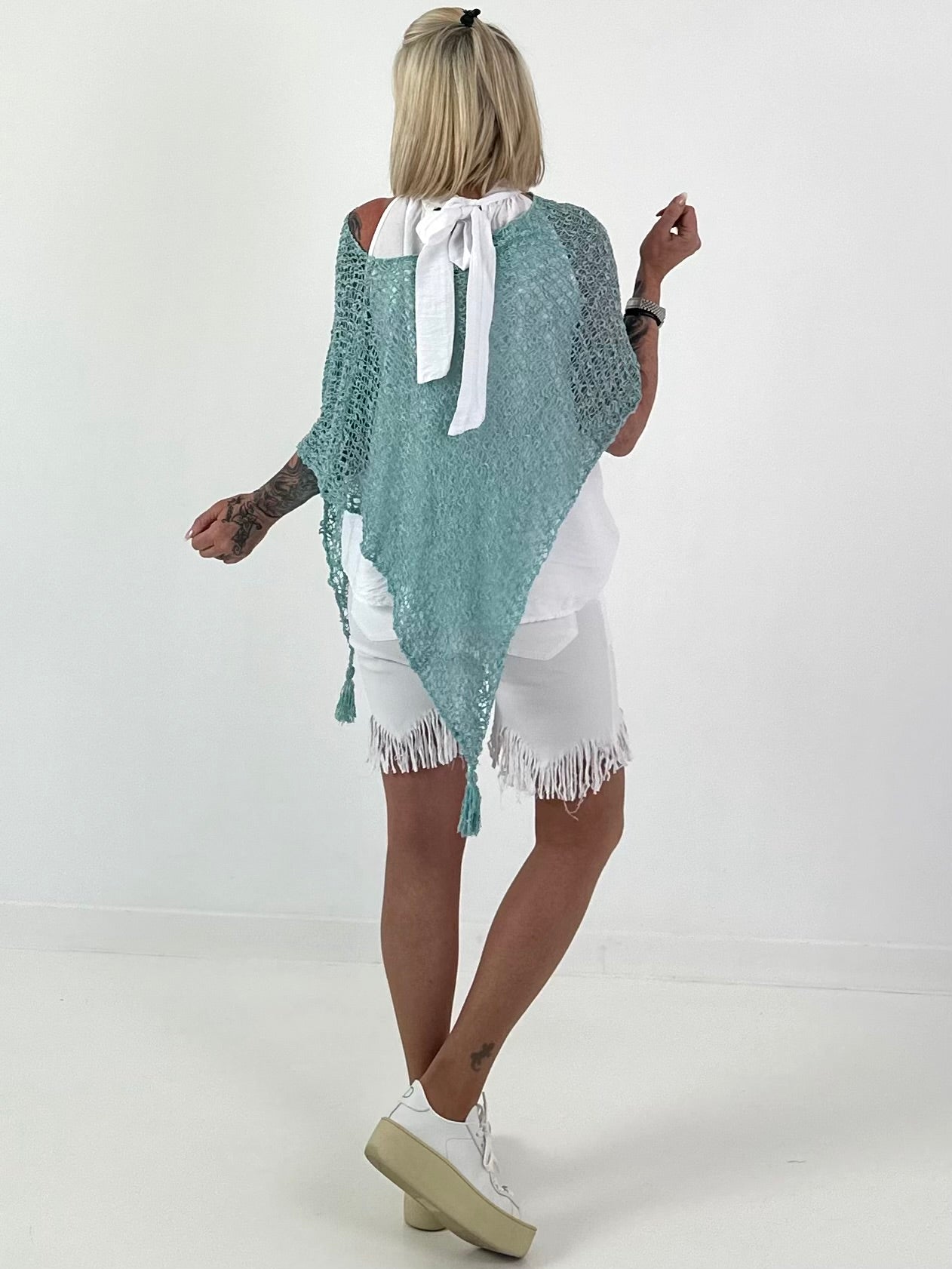 Sommerponcho - türkis