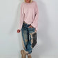 Oversized Shirt stone washed - rosa