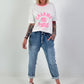 T-Shirt Charme - white-pink