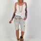 Top with lace and crochet details - white