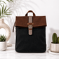 Backpack in vintage leather look - black