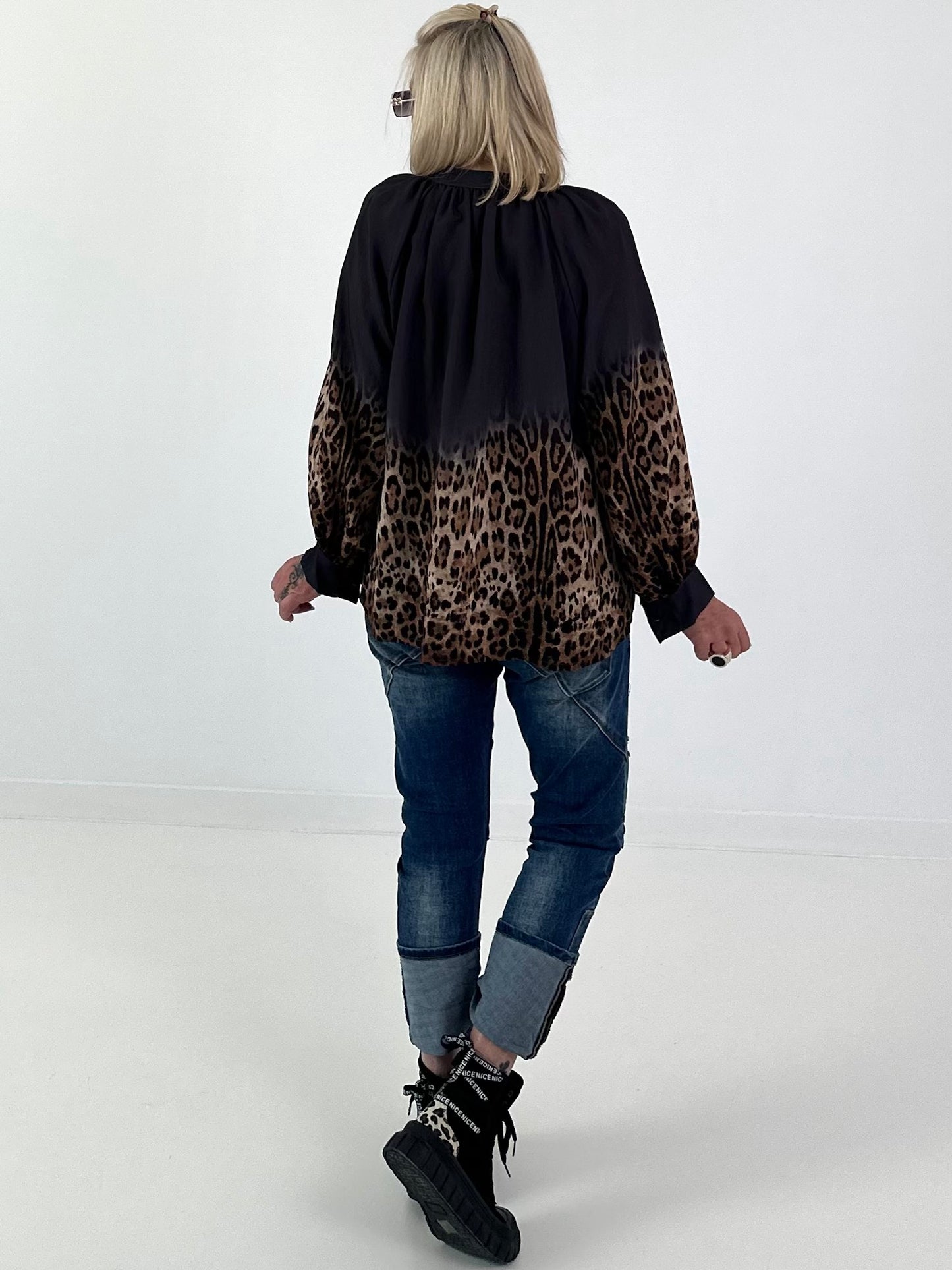 Tunika mit Leo-Print - leo-anthrazit