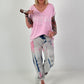 T-shirt with statement print - pink