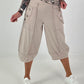 Casual sweatpants with eyelet details - beige