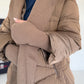 Winterjacke 2 Looks mit Stulpenärmeln und abnehmbarem Strickeinsatz - taupe