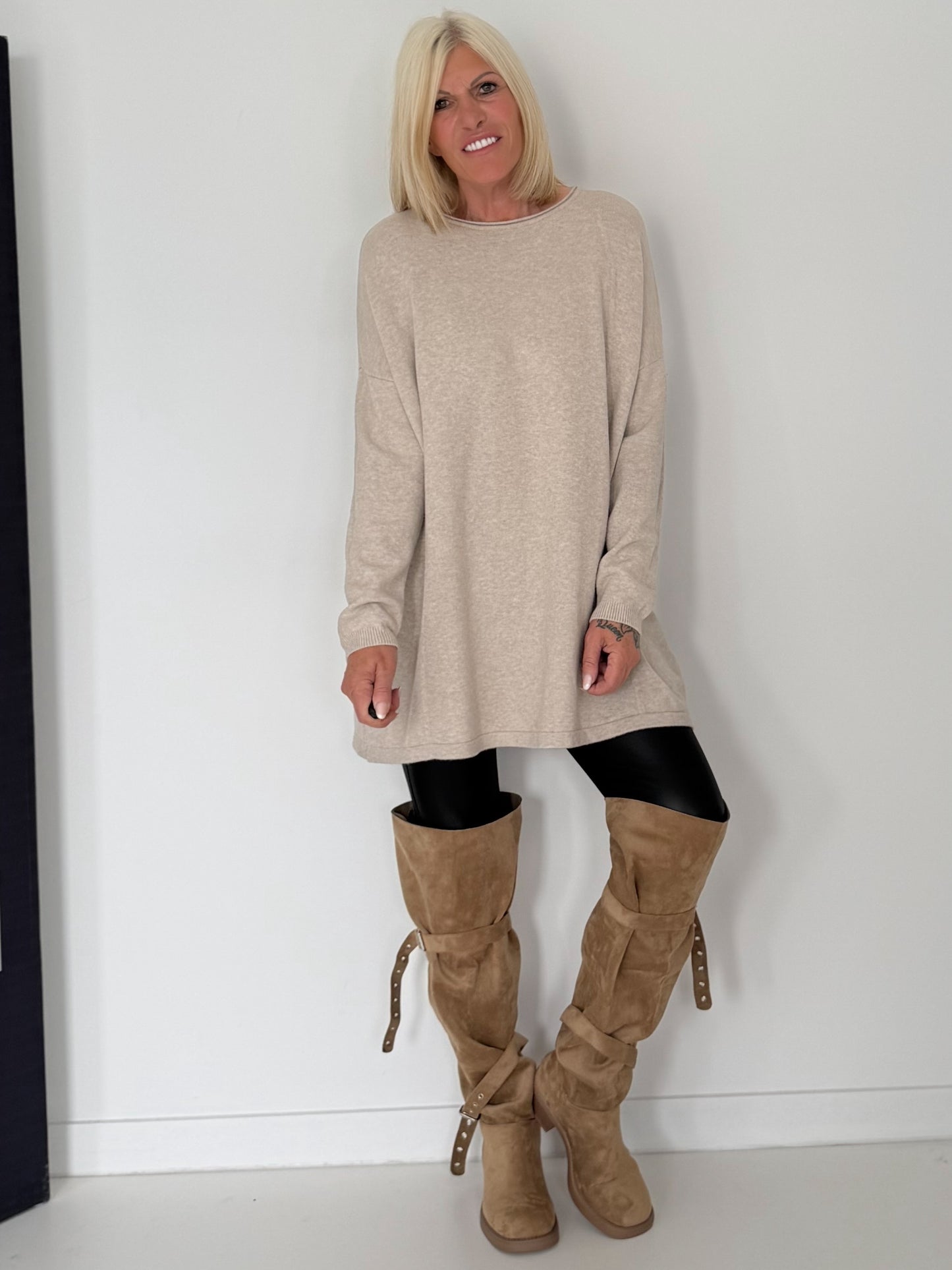 Longpullover - beige