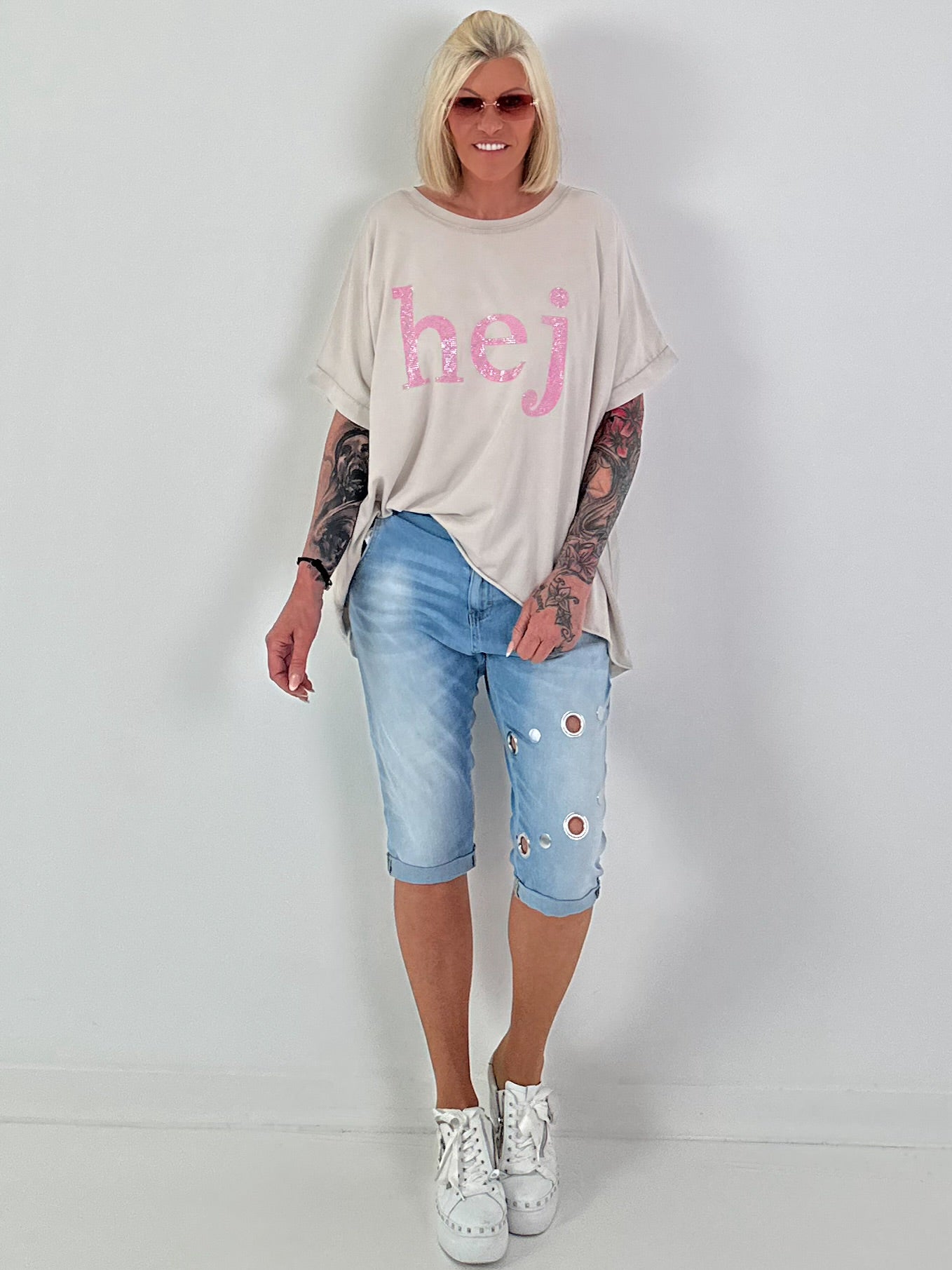 T-shirt Hej - beige