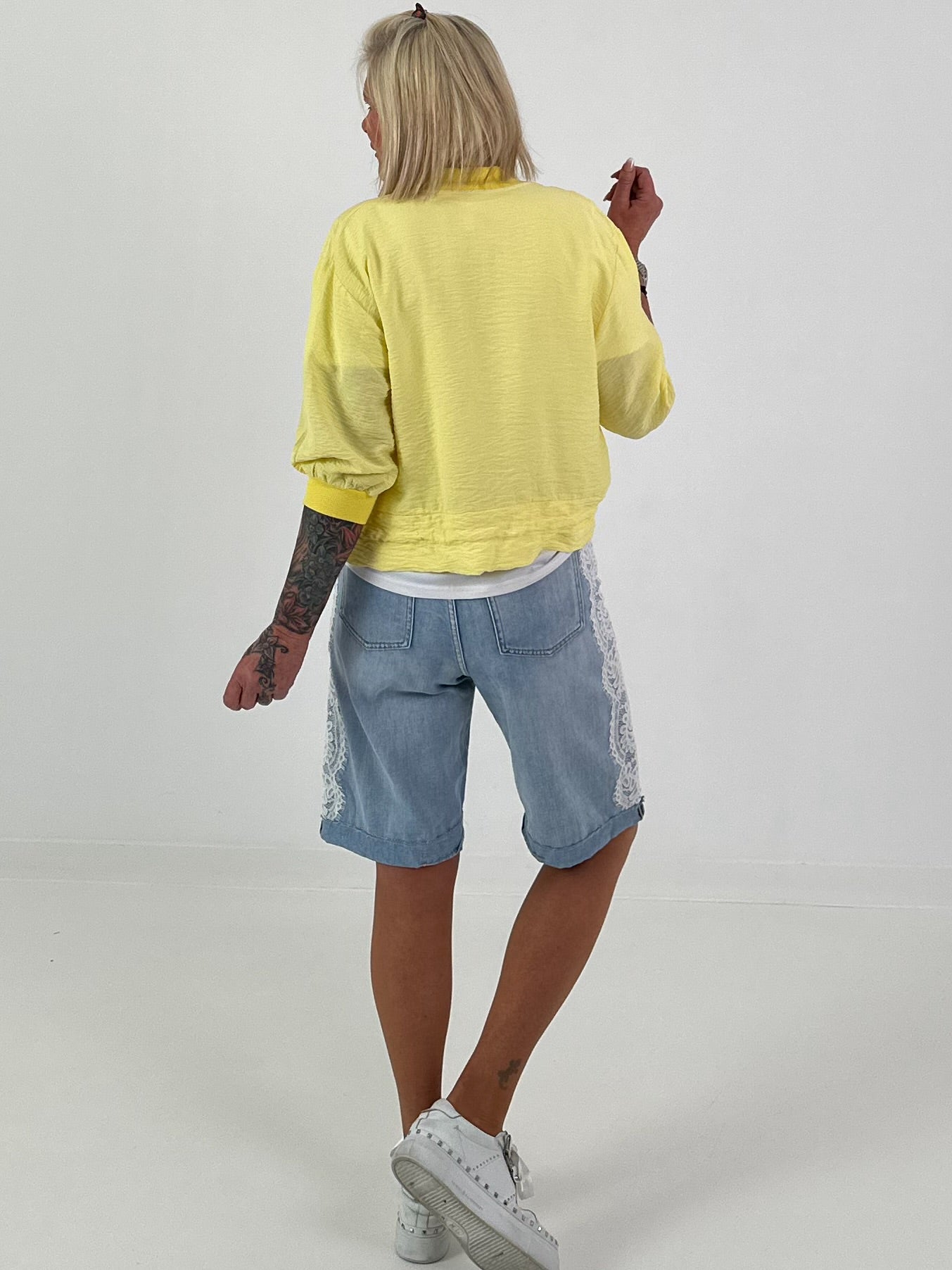 Light Blouson with Tie Detail - Yellow