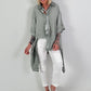 Oversized Bluse asymmetrisch mit Krawatte - khaki