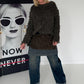 Kuschliger Pullover mit Fransen - mokka