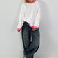 Sweatshirt mit trendigen Sternelementen- weiss
