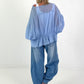 Tunic with Flounce Hem - Light Blue