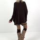 Oversized trui model "Relaxed Chic" - donkerbruin