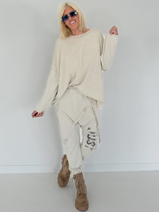 Oversized Shirt stone washed - beige