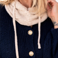 Kuschelige Oversized Strickjacke mit Außennähten - marine