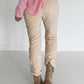 Hose in Knit-Look mit elastischem Bund - vanille