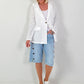 Lichte blazer met kleppen - wit