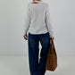 Knit sweater with cut-out - white