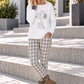 Trui met strass-cartoonmotief - wit